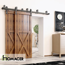 Cargar imagen en el visor de la galería, Double Track U-Shape Bypass Sliding Barn Door Hardware Kit - Classic Design Roller
