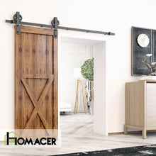 Carregar imagem no visualizador da galeria, Non-Bypass Sliding Barn Door Hardware Kit - Spoke Wheel Design Roller
