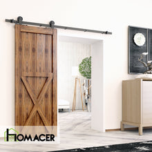 Load image into Gallery viewer, Non-Bypass Sliding Barn Door Hardware Kit - T-Shape Design Roller
