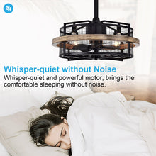 Carregar imagem no visualizador da galeria, 20&quot; Industrial Downrod Mount Fandelier Ceiling Fan with Lighting and Remote Control
