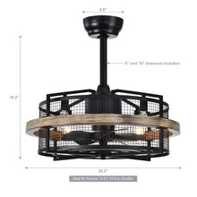 Load image into Gallery viewer, 20&quot; Industrial Downrod Mount Fandelier Ceiling Fan with Lighting and Remote Control
