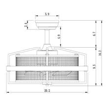 Load image into Gallery viewer, 20&quot; Industrial Downrod Mount Fandelier Ceiling Fan with Lighting and Remote Control
