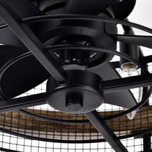 Load image into Gallery viewer, 20&quot; Industrial Downrod Mount Fandelier Ceiling Fan with Lighting and Remote Control
