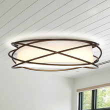 Carregar imagem no visualizador da galeria, 20&quot; Modern Brown LED Flush Mount Ceiling Light
