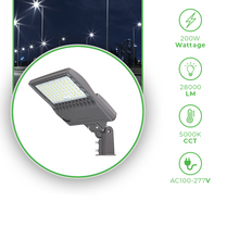 Carregar imagem no visualizador da galeria, 200W LED Shoebox Pole Light With Photocell Outdoor Light - Slipfitter Mount- 28000LM, 5000K, IP65, Tennis Court &amp; Driveway, 720W MH/HID Replacement
