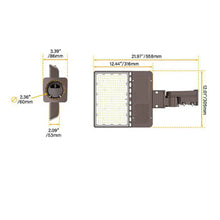 Carregar imagem no visualizador da galeria, 200W LED Shoebox Pole Lights - 5000K, 31,348 Lumens, AC 100-277V, with Built In Photocell Sensor
