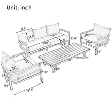 Carregar imagem no visualizador da galeria, Multi-person Outdoor Steel Sofa Set, Waterproof, Anti-rust and Anti-uv, Suitable for Gardens and Lawns
