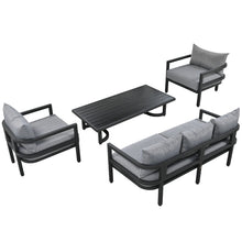 Carregar imagem no visualizador da galeria, Multi-person Outdoor Steel Sofa Set, Waterproof, Anti-rust and Anti-uv, Suitable for Gardens and Lawns
