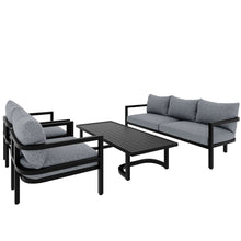 Carregar imagem no visualizador da galeria, Multi-person Outdoor Steel Sofa Set, Waterproof, Anti-rust and Anti-uv, Suitable for Gardens and Lawns
