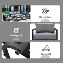 Carregar imagem no visualizador da galeria, Multi-person Outdoor Steel Sofa Set, Waterproof, Anti-rust and Anti-uv, Suitable for Gardens and Lawns
