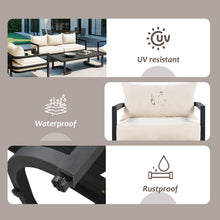 Carregar imagem no visualizador da galeria, Multi-person Outdoor Steel Sofa Set, Waterproof, Anti-rust and Anti-uv, Suitable for Gardens and Lawns
