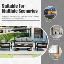 Carregar imagem no visualizador da galeria, Multi-person Outdoor Steel Sofa Set, Waterproof, Anti-rust and Anti-uv, Suitable for Gardens and Lawns
