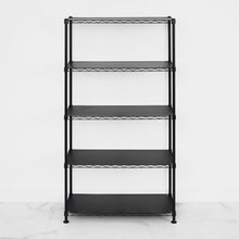 Cargar imagen en el visor de la galería, 14&quot; x 30&quot; x 60&quot; 5-Tier Wire Rack - Black
