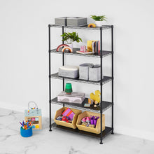 Cargar imagen en el visor de la galería, 14&quot; x 30&quot; x 60&quot; 5-Tier Wire Rack - Black
