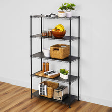 Cargar imagen en el visor de la galería, 14&quot; x 30&quot; x 60&quot; 5-Tier Wire Rack - Black
