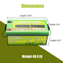 Cargar imagen en el visor de la galería, 12V 200Ah LiFePO4 Deep Cycle Lithium Battery
