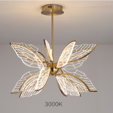 Load image into Gallery viewer, Modern Gold Butterfly Wing LED Chandelier- Contemporary Touch
