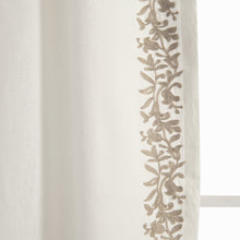 Load image into Gallery viewer, Luxury Modern Flower Linen Like Embroidery Border Window Curtain Panel
