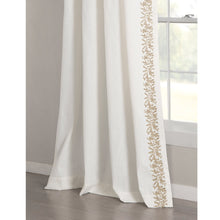 Load image into Gallery viewer, Luxury Modern Flower Linen Like Embroidery Border Window Curtain Panel
