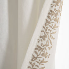 Load image into Gallery viewer, Luxury Modern Flower Linen Like Embroidery Border Window Curtain Panel
