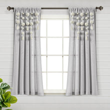 Load image into Gallery viewer, Boho Pom Pom Tassel Faux Linen Window Curtain Panel
