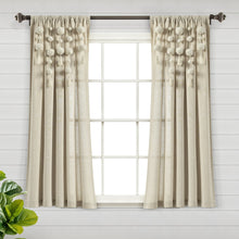 Load image into Gallery viewer, Boho Pom Pom Tassel Faux Linen Window Curtain Panel
