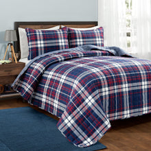 Load image into Gallery viewer, Grayson Farmhouse Plaid Reversible Quilt Set
