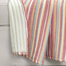 Cargar imagen en el visor de la galería, Tracy Stripe Kantha Pick Stitch Yarn Dyed Cotton Woven Throw
