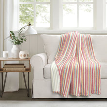 Load image into Gallery viewer, Tracy Stripe Kantha Pick Stitch Yarn Dyed Cotton Woven Throw
