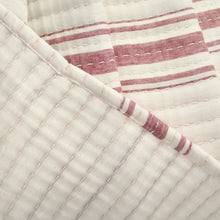 Cargar imagen en el visor de la galería, Farmhouse Stripe Kantha Pick Stitch Yarn Dyed Cotton Woven Throw
