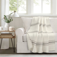 Load image into Gallery viewer, Farmhouse Stripe Kantha Pick Stitch Yarn Dyed Cotton Woven Throw
