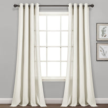 Cargar imagen en el visor de la galería, Faux Linen Grommet Window Curtain Panel Set
