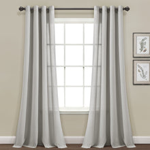 Load image into Gallery viewer, Faux Linen Grommet Window Curtain Panel Set
