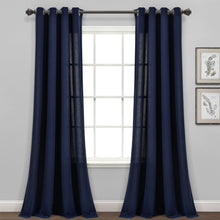 Load image into Gallery viewer, Faux Linen Grommet Window Curtain Panel Set
