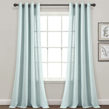 Load image into Gallery viewer, Faux Linen Grommet Window Curtain Panel Set
