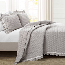 Load image into Gallery viewer, Ella Ruffle Lace 3 Piece Quilt Set
