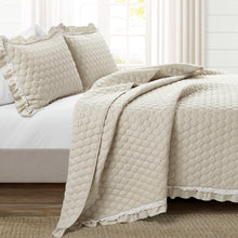 Load image into Gallery viewer, Ella Ruffle Lace 3 Piece Quilt Set
