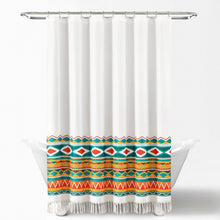 Load image into Gallery viewer, Boho Viviane Geo Fringe Shower Curtain
