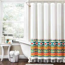 Load image into Gallery viewer, Boho Viviane Geo Fringe Shower Curtain
