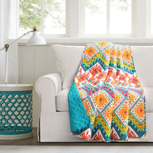 Load image into Gallery viewer, Boho Chevron Reversible Cotton Throw
