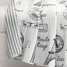 Load image into Gallery viewer, Paris Bonjour Reversible Cotton Throw
