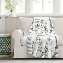 Load image into Gallery viewer, Paris Bonjour Reversible Cotton Throw
