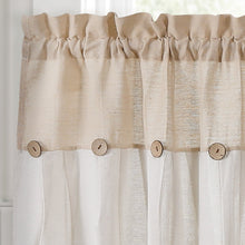 Cargar imagen en el visor de la galería, Linen Button Kitchen Window Tiers Set
