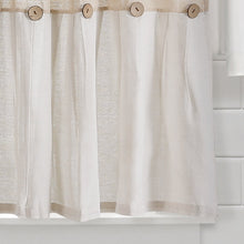 Cargar imagen en el visor de la galería, Linen Button Kitchen Window Tiers Set
