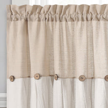 Cargar imagen en el visor de la galería, Linen Button Kitchen Window Tiers Set
