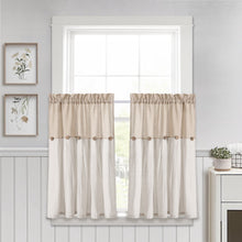 Carregar imagem no visualizador da galeria, Linen Button Kitchen Window Tiers Set
