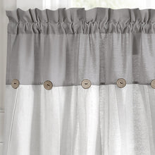 Carregar imagem no visualizador da galeria, Linen Button Kitchen Window Tiers Set
