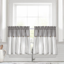 Carregar imagem no visualizador da galeria, Linen Button Kitchen Window Tiers Set
