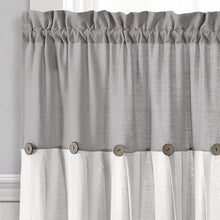 Carregar imagem no visualizador da galeria, Linen Button Kitchen Window Tiers Set
