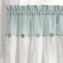 Carregar imagem no visualizador da galeria, Linen Button Kitchen Window Tiers Set
